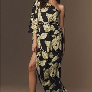 Anthropologie Hutch Adina One-Shoulder
Asymmetric Stretch Satin Midi Dress